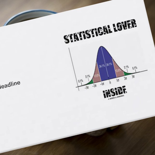 Statistisk Älskare insida (Bellkurva) Visitkort (Business card featuring bell curve distribution for any one who loves statistics)