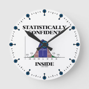 Statistiskt säker inre böjning Humor Rund Klocka