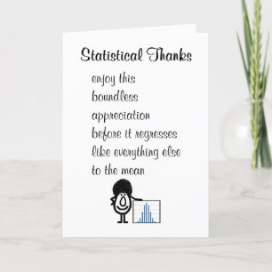 Statistiskt tack för en mager Tack-Dikt Kort