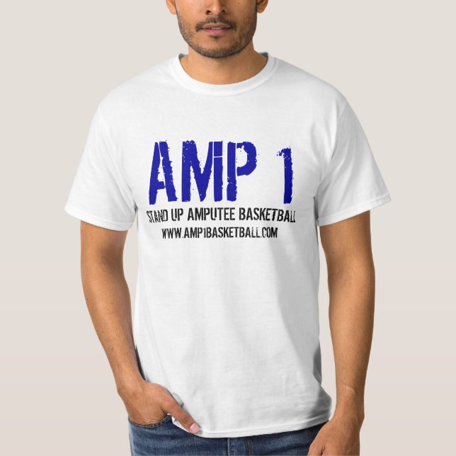 Stativ för ampere 1 upp Amputeebasketskjortan T-shirt (Framsida)