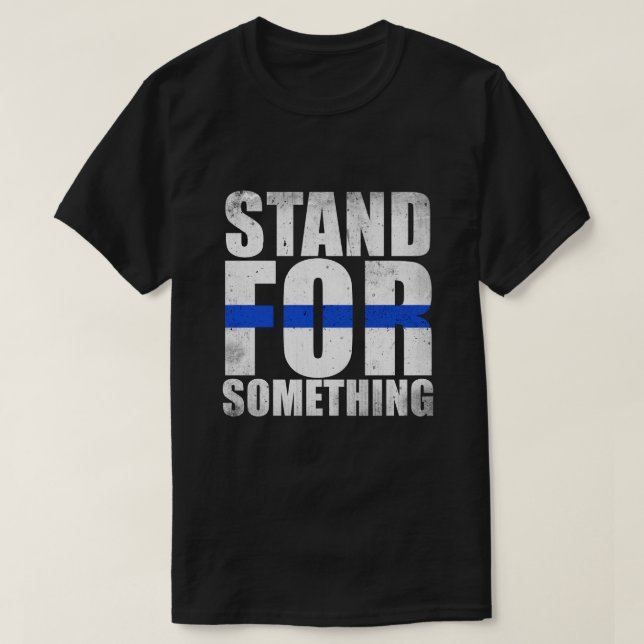 Stativ för något tunn blålinjenpolis t shirt (Design framsida)