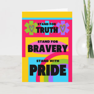 Stativ i gay pride med Pride färgat Kort