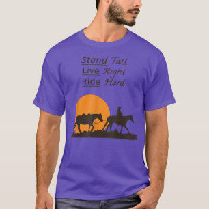 Stativ, levande Höger, Ride HardFun Cowboy och Ho T Shirt