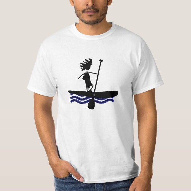 Stativ paddlar upp Silhouettedesign Tee Shirt (Framsida)