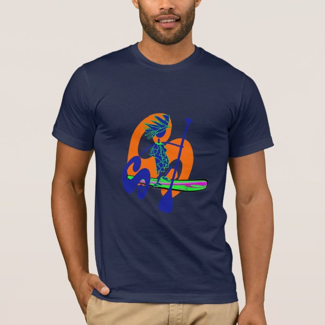 Stativ paddlar upp surfadesign tee shirt (Framsida)