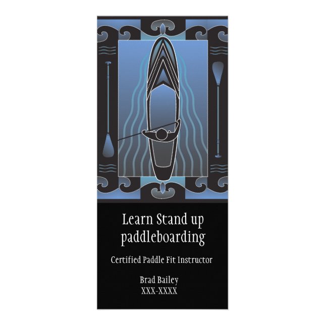 Stativ upp Paddleboard kurser Reklamkort (Framsidan)