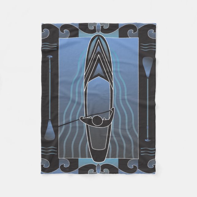 Stativ upp Paddleboarder Fleecefilt (Framsidan)