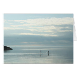 Stativ upp Paddleboarders på Lake Superior Hälsningskort