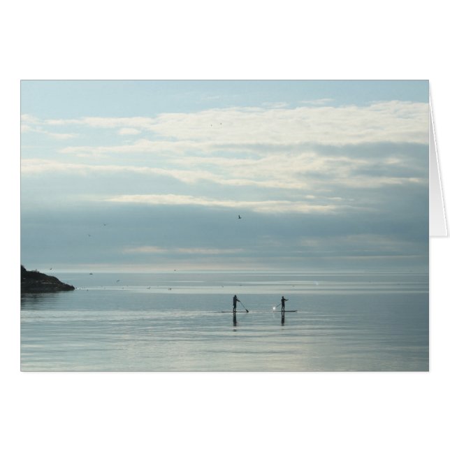 Stativ upp Paddleboarders på Lake Superior Hälsningskort (Framsidan Horizontal)
