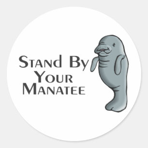 Stativ vid din Manatee Runt Klistermärke