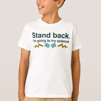 Stativbaksida. Mig gående försökvetenskap för Tee Shirt