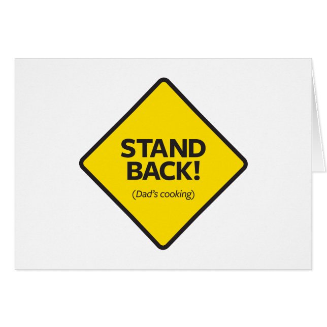 Stativbaksida (pappa matlagning) hälsningskort (Framsidan Horizontal)