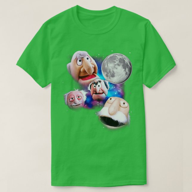Statler och Waldorf Heckle vid Måne T Shirt (Design framsida)