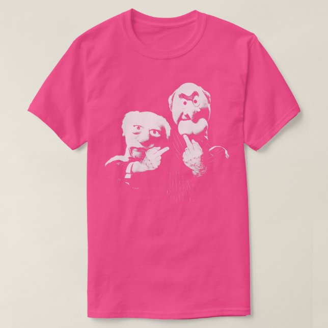 Statler och Waldorf Mitten Finger T Shirt (Design framsida)