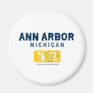 Statlig Ann Arbor Michigan underbar sjö Magnet