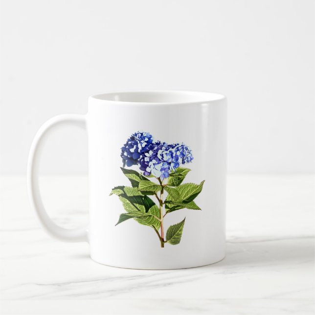 Ståtlig blå hortensia kaffemugg (Vänster)