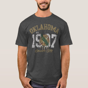 Statlig flagga 1907 för vintageEst Oklahoma mer T Shirt