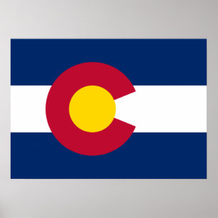 Statlig flagga av Colorado Poster