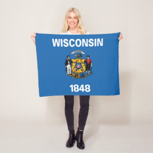 Statlig flagga av Wisconsin, Förenta staterna Fleecefilt