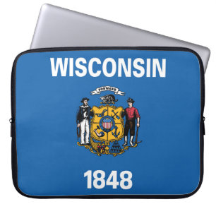 Statlig flagga av Wisconsin, Förenta staterna Laptop Fodral