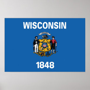 Statlig flagga av Wisconsin, Förenta staterna Poster