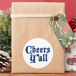 Statlig flagga Blue Cheers Y'all Runt Klistermärke