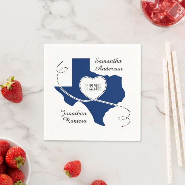 Statlig flagga Blue Texas Curling Ribbon Bröllop D Pappersservett (Insitu)