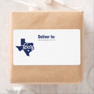 Statlig flagga Blue Texas Heart Label Fraktsedel