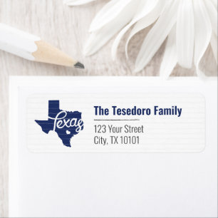 statlig flagga Blue Texas Heart Returadress Etikett