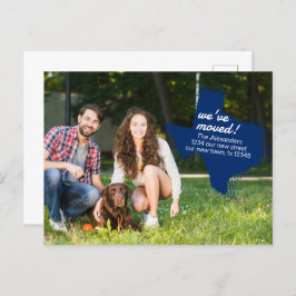 Statlig flagga Blue Vi har flyttat - Flytta i Texa Vykort