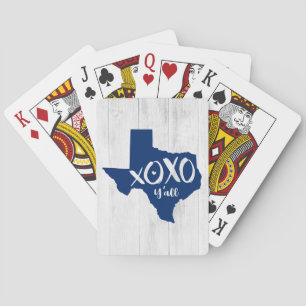 Statlig flagga Blue XOXO, Y - Texas State Shape Casinokort