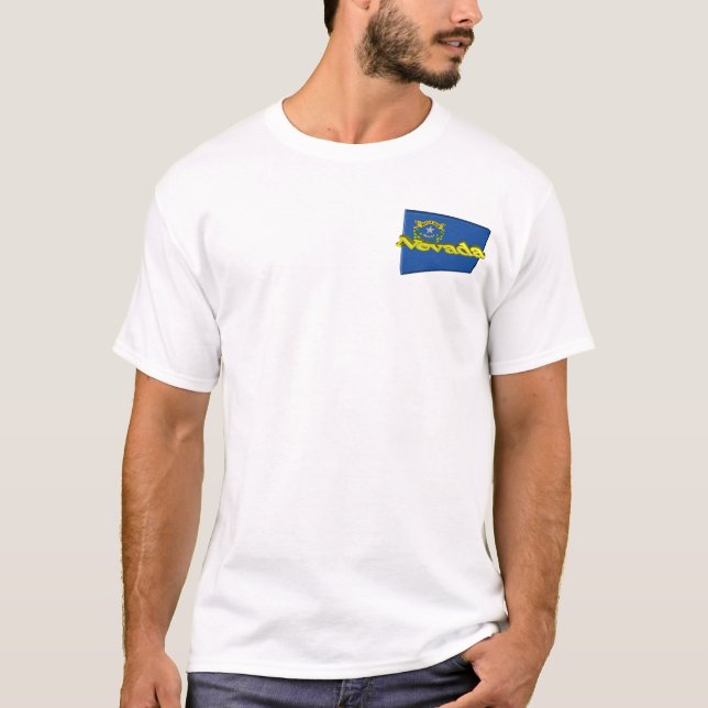 statlig flagga för 3D Nevada T-shirt (Framsida)