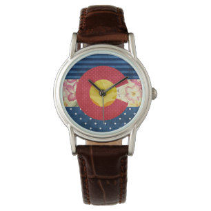 Statlig flagga för shabby chic Colorado Armbandsur