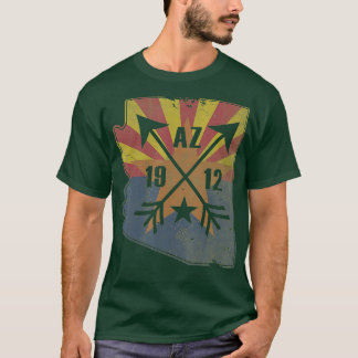 Statlig flagga i Arizona Karta Retro Fade Manar Wo T Shirt