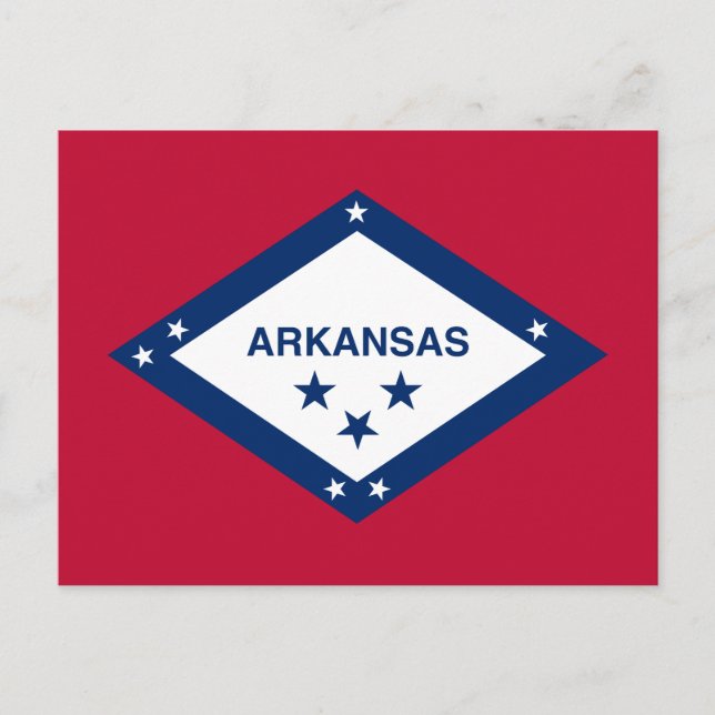 Statlig flagga i Arkansas Vykort (Framsida)