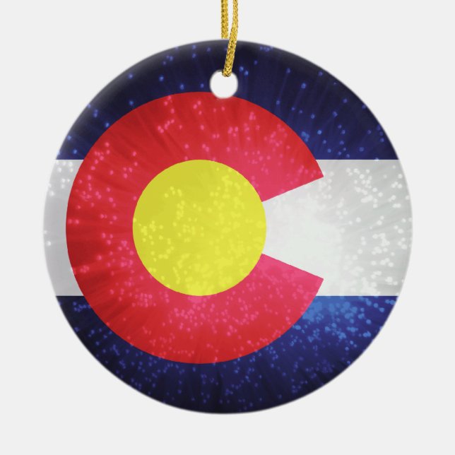 Statlig flagga i Colorado Julgransprydnad Keramik (Framsidan)