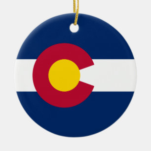 Statlig flagga i Colorado Julgransprydnad Keramik