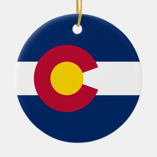 Statlig flagga i Colorado Julgransprydnad Keramik (Framsidan)