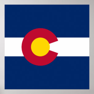 Statlig flagga i Colorado Poster