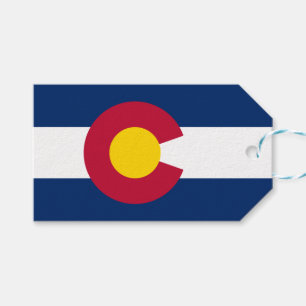 Statlig flagga i Colorado Presentetikett