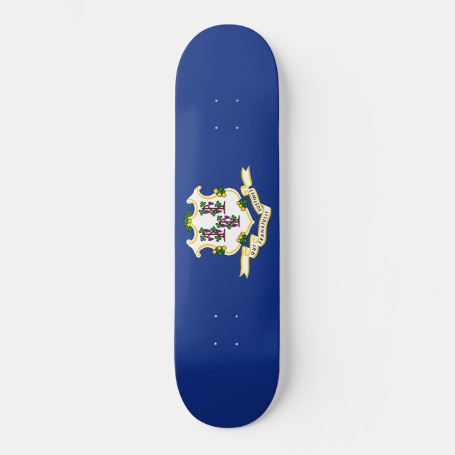 Statlig flagga i Connecticut Mini Skateboard Bräda 18,5 Cm (Framsida)