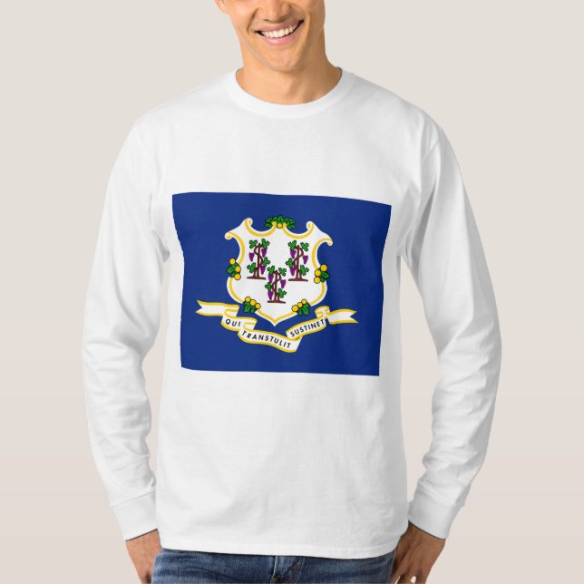 Statlig flagga i Connecticut T Shirt (Framsida)