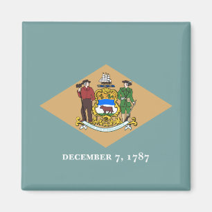 Statlig flagga i Delaware (DE, USA) Magnet