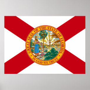 Statlig flagga i Florida Poster