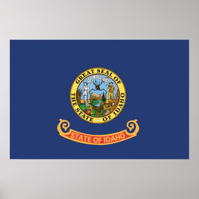 Statlig flagga i Idaho, USA Poster (Framsidan)