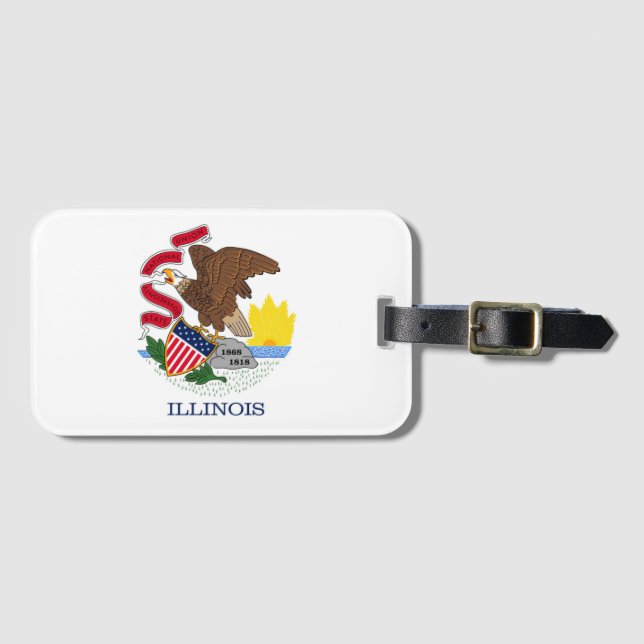 Statlig flagga i Illinois, Förenta staterna Bagagebricka (Framsida horisontal)
