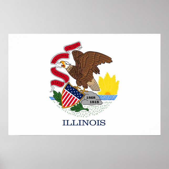 Statlig flagga i Illinois, Förenta staterna Poster (Framsidan)