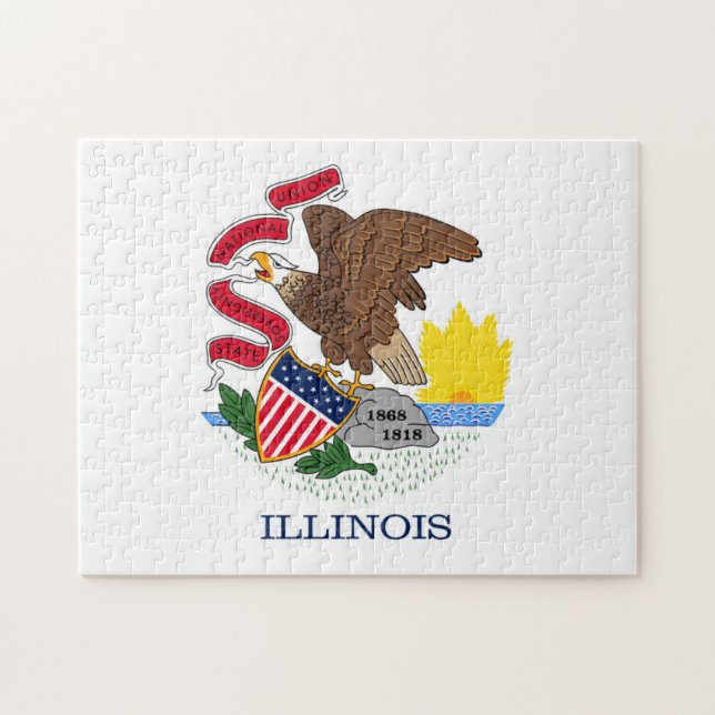statlig flagga i Illinois, Förenta staterna Pussel (Horisontell)