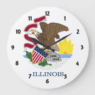 Statlig flagga i Illinois Stor Klocka