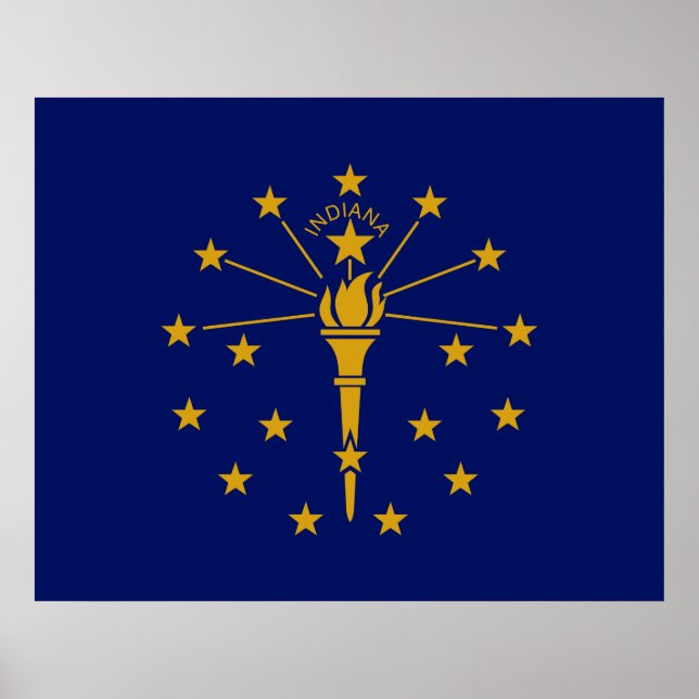 Statlig flagga i Indiana Poster (Framsidan)